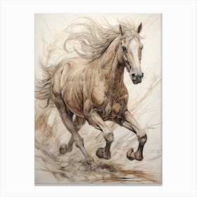 A Horse Painting In The Style Of Grattage 3 Canvas Print
