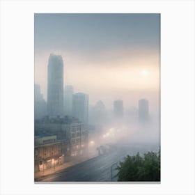 Cityscape At Dusk Canvas Print