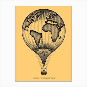 Vintage World Travel Air Balloon Canvas Print