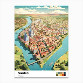 Nantes, France, Geometric Illustration 2 Poster Canvas Print