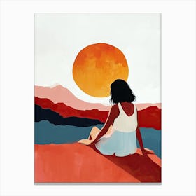 Sunset In The Desert, Minimalism 1 Canvas Print