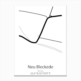 Neu Bleckede,Germany Minimalist Map Canvas Print