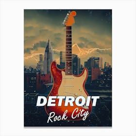 Detroit Rock City Travel Poster Canvas Print