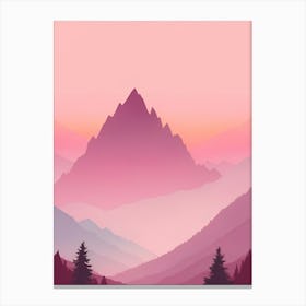 Misty Mountains Vertical Background In Pink Tone 37 Canvas Print