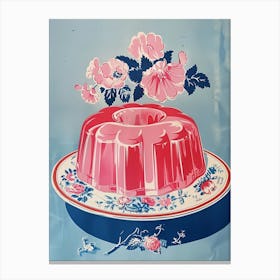 Pastel Pink Jelly Vintage Cookbook Inspired 1 Canvas Print
