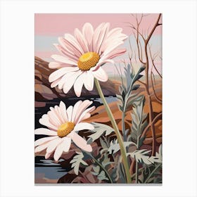 Oxeye Daisy 3 Flower Painting Canvas Print