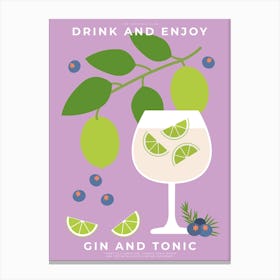 Gin And Tonic Cocktail Canvas Print