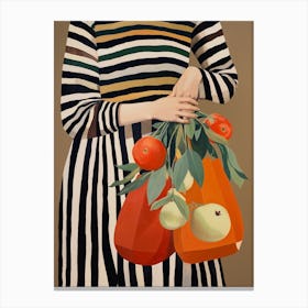 Bag Of Apples Fall Illustration 3 Canvas Print