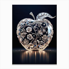 Crystal Apple in the dark background, vertical Canvas Print