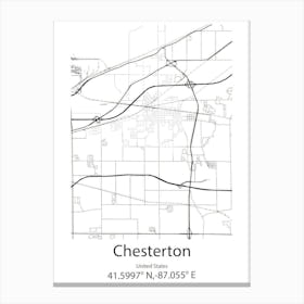 Chesterton,United States Minimalist Map Canvas Print