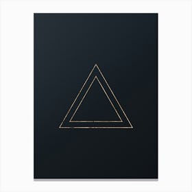 Abstract Geometric Gold Glyph on Dark Teal n.0217 Canvas Print