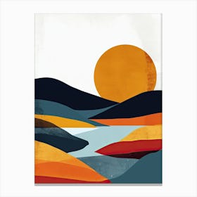 Sunset In The Mountains, Scandinavian Simplicity 2 Canvas Print