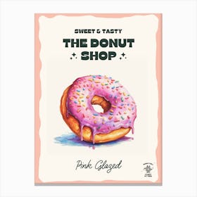 Pink Glazed Donut The Donut Shop 1 Canvas Print