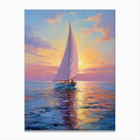 Sailboat At Sunset 22 Canvas Print