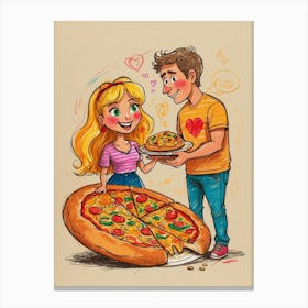 Pizza Lovers 1 Canvas Print