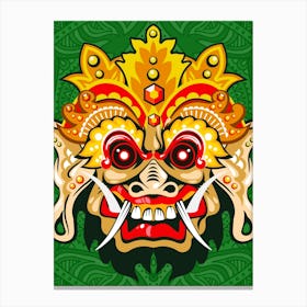 Indonesian Mask Illustration - Barong / Balinese mask / Bali mask Canvas Print