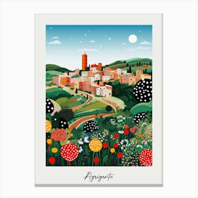 Poster Of Agrigento, Italy, Illustration In The Style Of Pop Art 1 Canvas Print