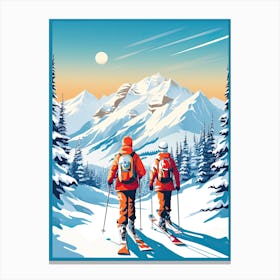 Banff Sunshine Village   Alberta Canada, Ski Resort Illustration 2 Canvas Print