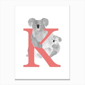 K For Koala Canvas Print