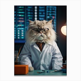 Cat In Lab Coat 1 Canvas Print