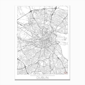 Dublin Map Minimal Canvas Print