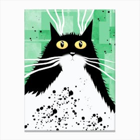 Tuxedo Cat Illustration Canvas Print