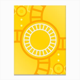Geometric Abstract Glyph in Happy Yellow and Orange n.0089 Canvas Print