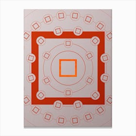 Geometric Abstract Glyph Circle Array in Tomato Red n.0070 Canvas Print