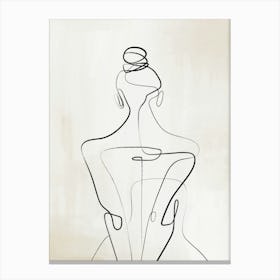 Female One Line Drawing 2 Canvas Print