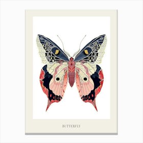 Colourful Insect Illustration Butterfly 25 Poster Canvas Print