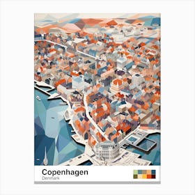 Copenhagen, Denmark, Geometric Illustration 1 Poster Canvas Print
