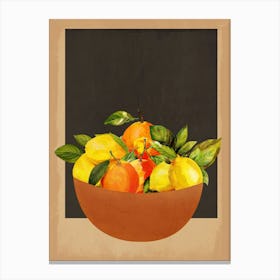 Bowl With Oranges And Lemons 1 Canvas Print