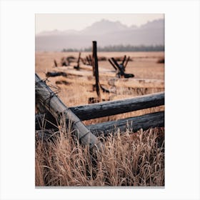 Wooden Western Fence Canvas Print