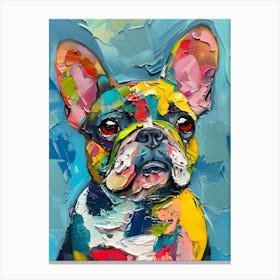 French Bulldog Colourful Dog Art Canvas Print