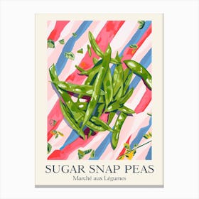 Marche Aux Legumes Sugar Snap Peas Summer Illustration 4 Canvas Print