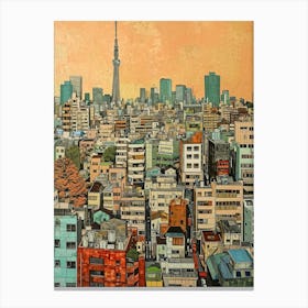 Tokyo Kitsch Cityscape 4 Canvas Print