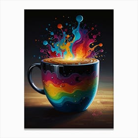 Rainbow Coffee Cup Canvas Print