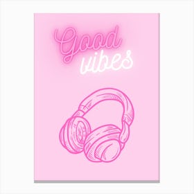 Good Vibes Pink Canvas Print