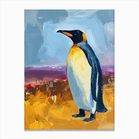 King Penguin Salisbury Plain Colour Block Painting 4 Canvas Print