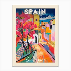 Cartagena Spain 3 Fauvist Painting  Travel Poster Canvas Print