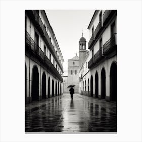 Palencia, Spain, Black And White Analogue Photography 1 Canvas Print