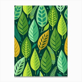 Seamless Pattern With Leaves 6 Canvas Print