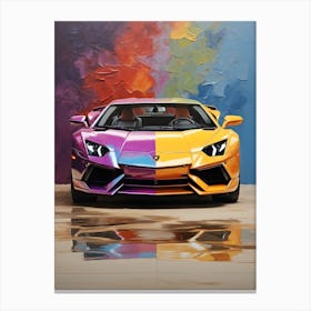 Rainbow Lamborghini Canvas Print