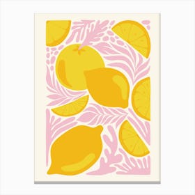 Cute Lemons Print Canvas Print