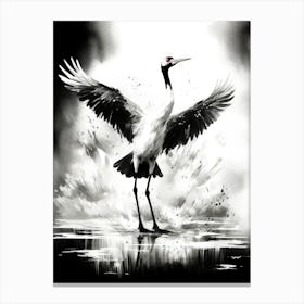 Crane In Flight 2 Canvas Print