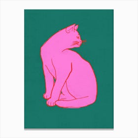 Pink Cat 2 Canvas Print