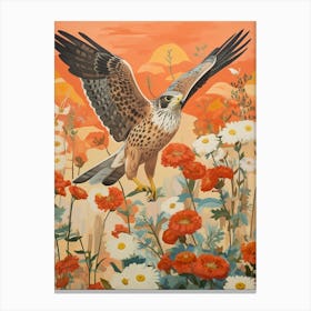 Falcon 8 Detailed Bird Painting Canvas Print