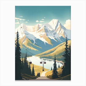 Banff Sunshine Village   Alberta, Canada   Colorado, Usa, Ski Resort Illustration 2 Simple Style Canvas Print
