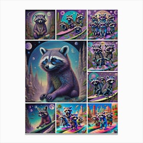 Raccoons Canvas Print