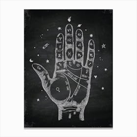 Tarot Card Hand Drawn On Chalkboard - Astrology poster Canvas Print